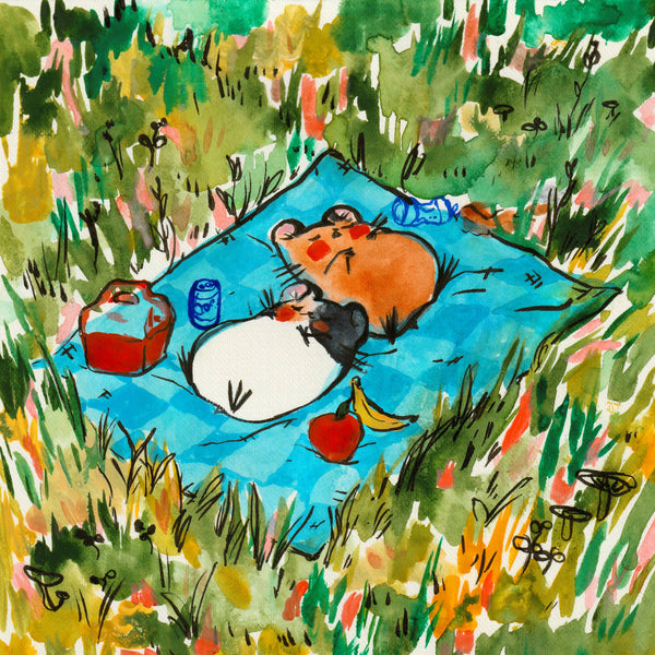 Print - "Picnic Hams" - 8 x 8