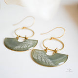 Emerald Fern Moon Shadow Earrings