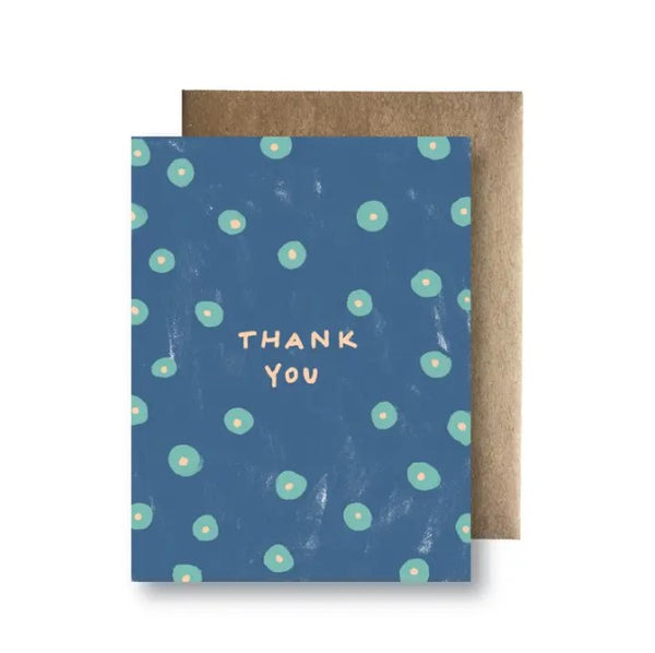 Blue Dots Thank You Card