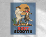Boot Scootin Kitties Print - 8 x 10