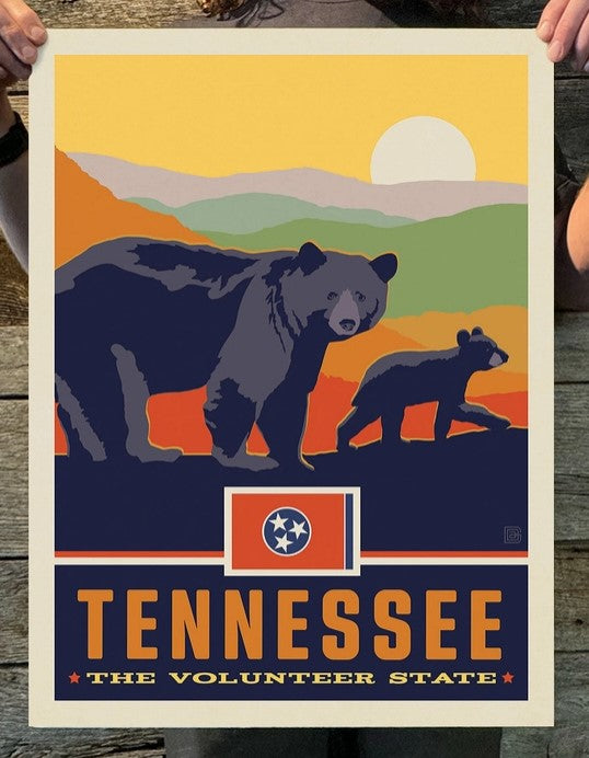 Tennessee State Pride Bear Print - 11 x 14