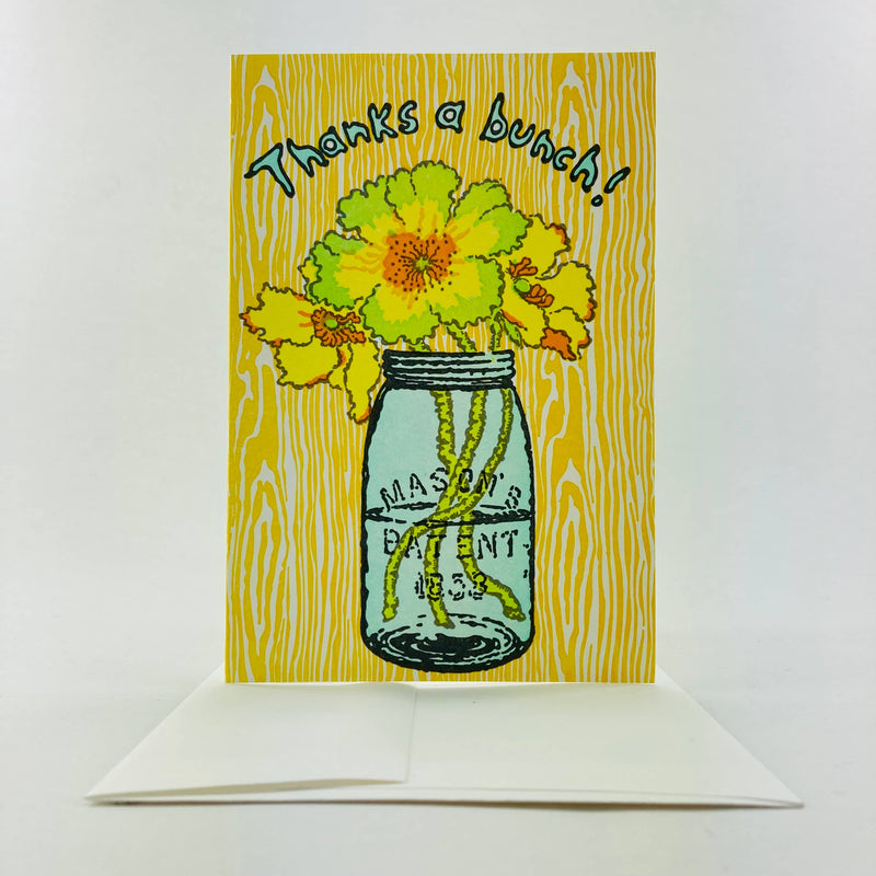 BOX SET - Thanks a bunch turquoise mason jar & flowers