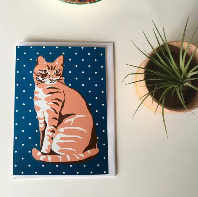 Orange Tabby Cat Card