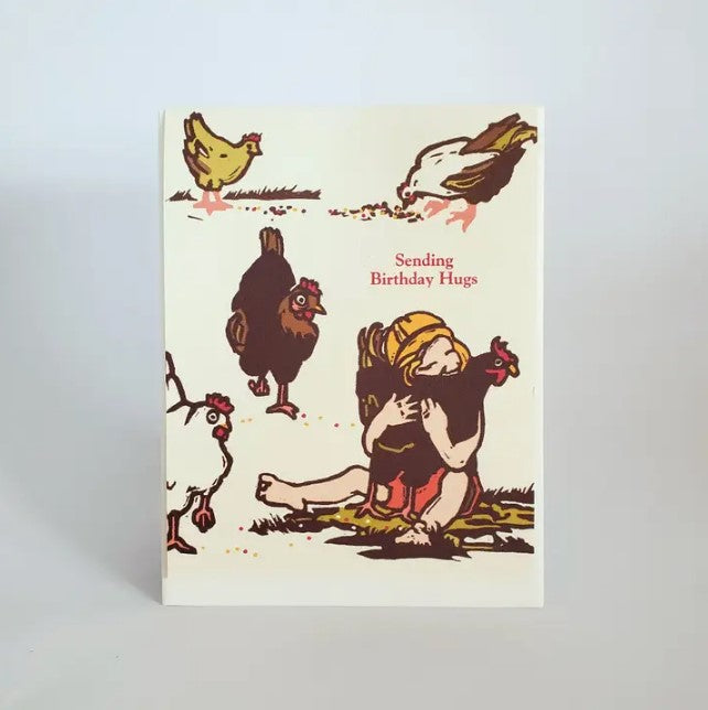 Birthday Hug Chicken Card