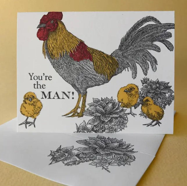Rooster and Chicks Father's Day Card