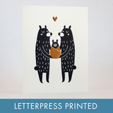 New Baby Bear Letterpress Card