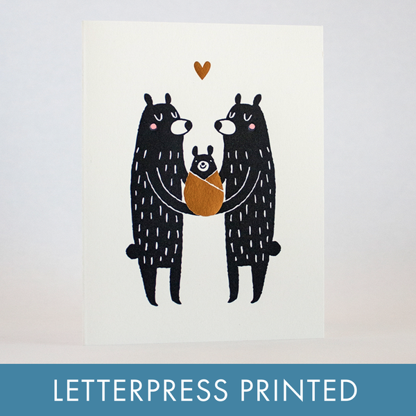 New Baby Bear Letterpress Card