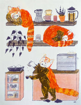 Red Panda Cafe Print - 8.5 x 11
