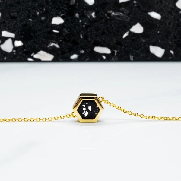 Night Sky Geo Necklace - Cold Gold