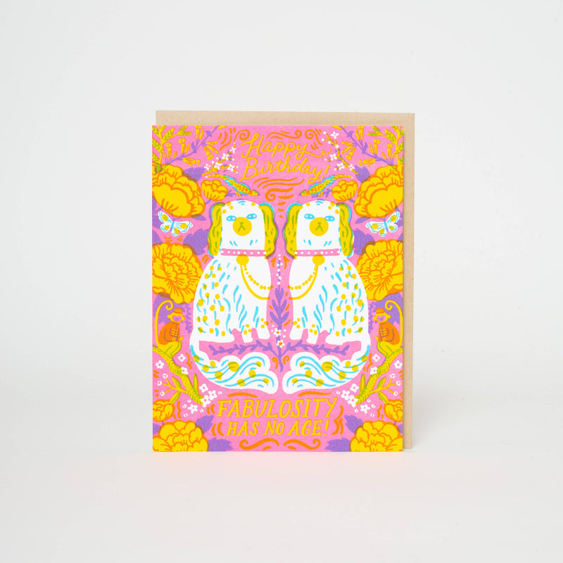 Fabulous Birthday Spaniels Letterpress Card