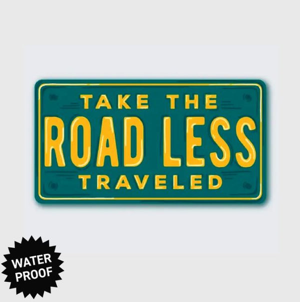 Road Less Traveled License Sticker