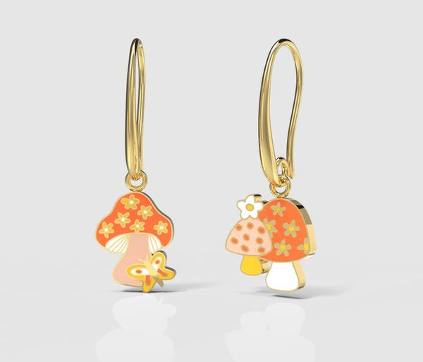 Mushroom Butterfly Earrings