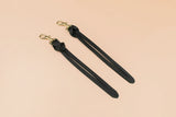 Leather Knot Keychain in Black - Cold Gold