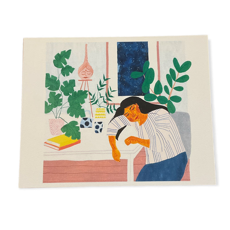 Woman Sleeping on Table -  Prints