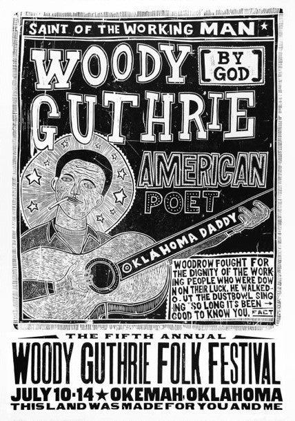Woody Guthrie (Black) - Kevin Bradley