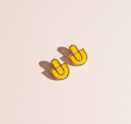 Devin No. 2 Earrings - Yellow and Gold