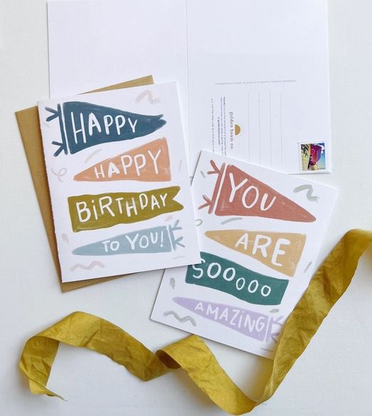 Happy Birthday Pennant + You are Amazing Card
