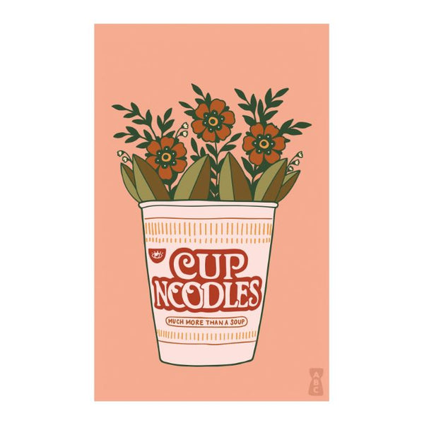 Cup Of Noodles Print - Pink