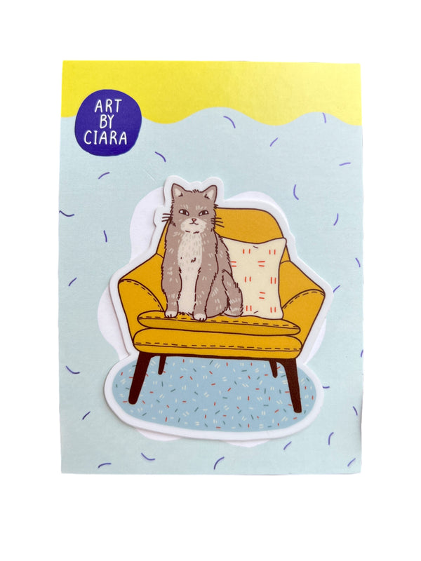 Cat on Yellow Chair