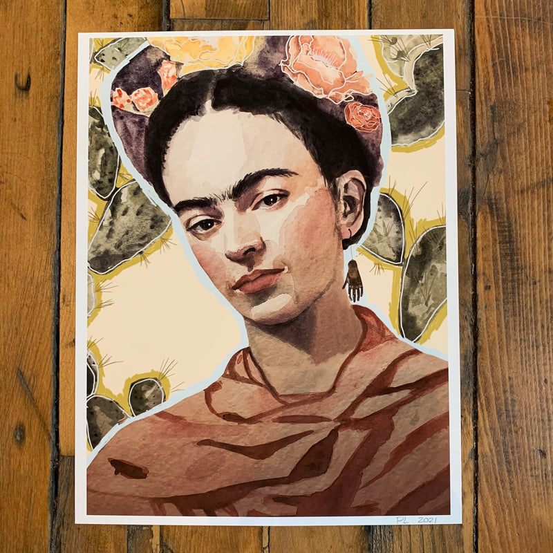 Frida, Pippin Long Prints, Frida Kahlo, Watercolor