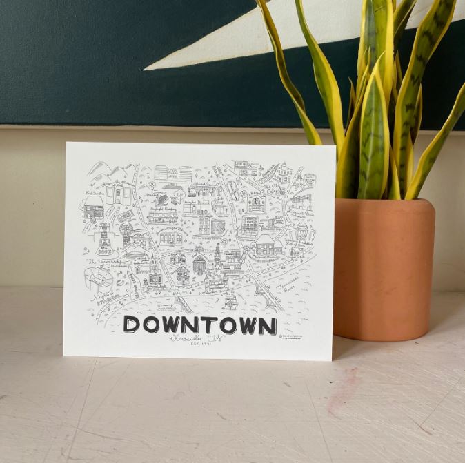 Downtown Knox Map - 8x10