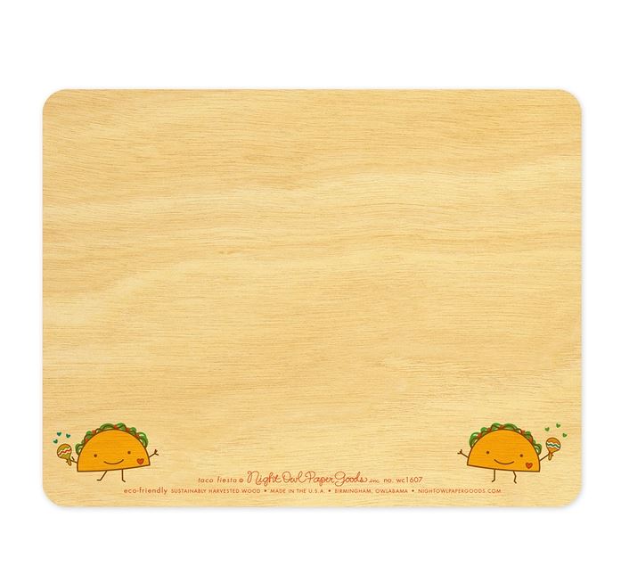 Taco Fiest Flat Wood Card - Love