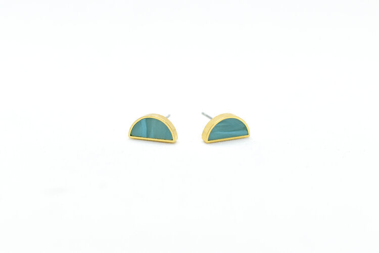Half Moon Aquamarine Earrings