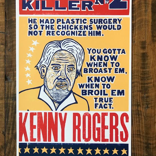 Kenny Rogers - Chicken Killer #2 - Kevin Bradley Print