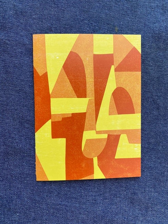 Abstract Art Card - Yellow/Orange
