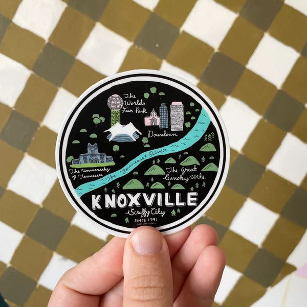 Small Knoxville Round Map Sticker