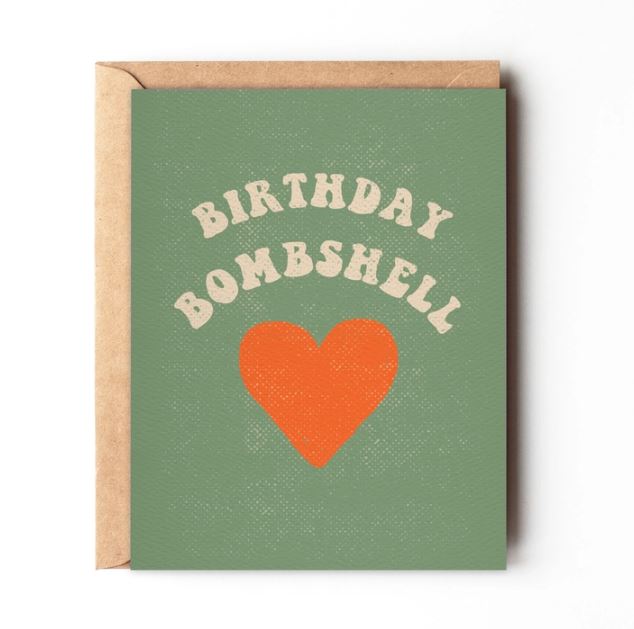 Birthday Bombshell Heart Card