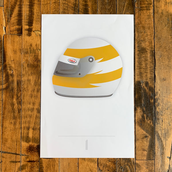 White + Yellow Bell Helmet - Jet Pilot Prints