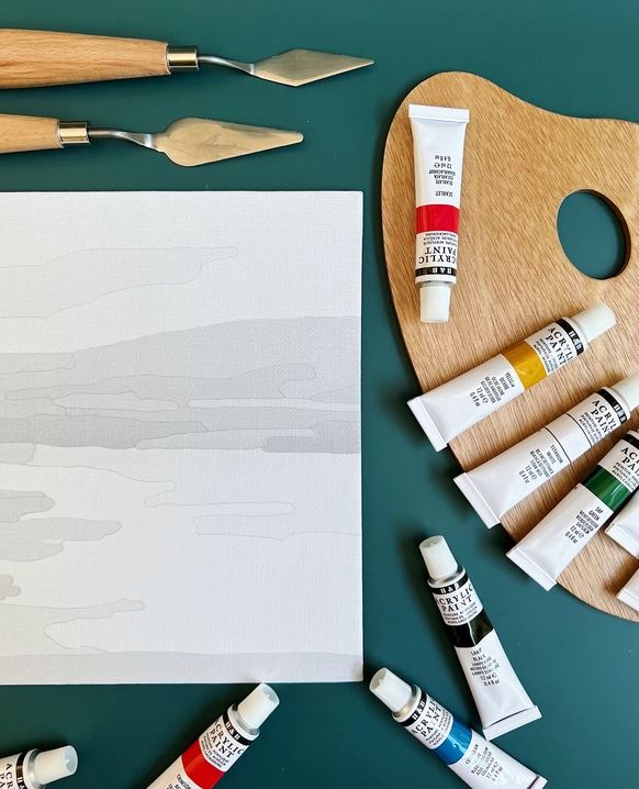 Coastal Cliffs Palette Knife Painting Kit