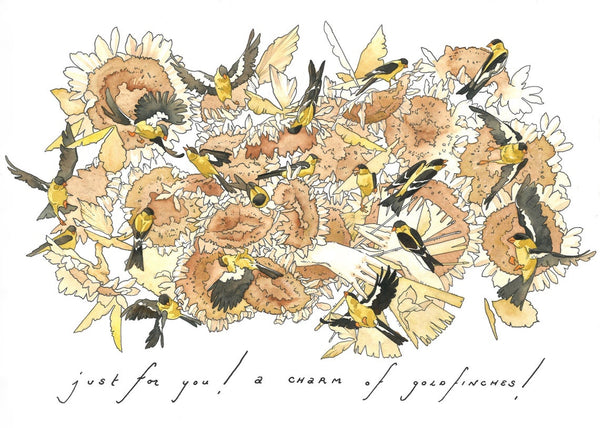 Just for You! Goldfinches (9.5 x 13) Print