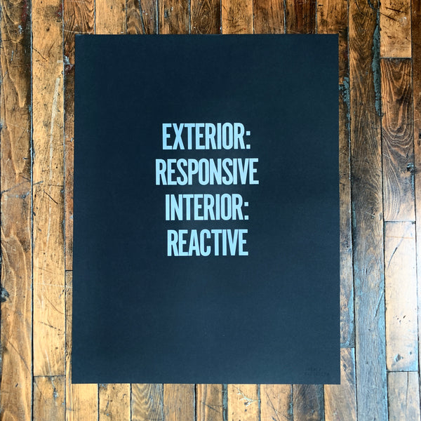 Exterior: Responsive, Interior: Reactive, Jarred Elrod, Print