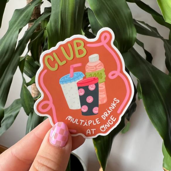 Club Multiple Drinks Sticker - Paris Woodhull