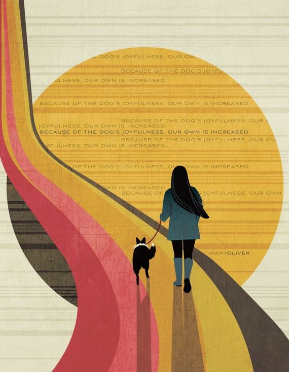 Mary Oliver Quote - Dog's Joyfulness Print