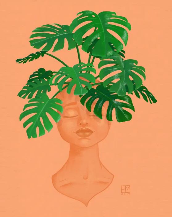 Monstera Plant Lady Print